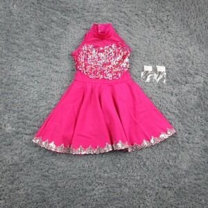 Weissman Dress 10/12 Girls Night Out Sequin Halter Skater Dance Costume NWOT